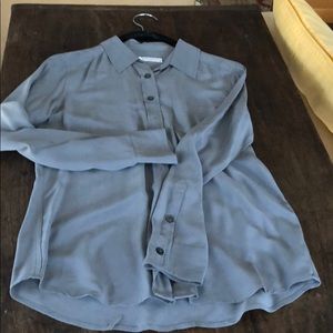 Equipment grey silk blouse